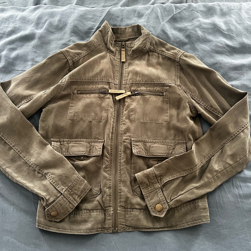 Mossimo Supply Co. Olive Green Military-Style Zip Jacket